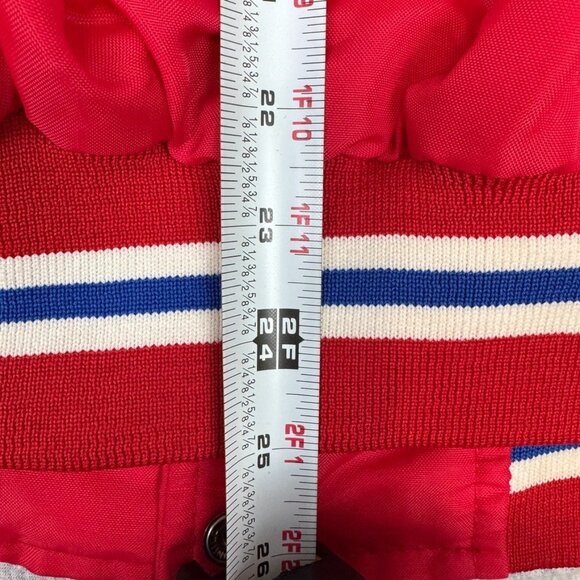 Vintage Shain Canada Satin 90s Varsity Red Jacket Carling Okeefe Men's Size L - Picture 5 of 11